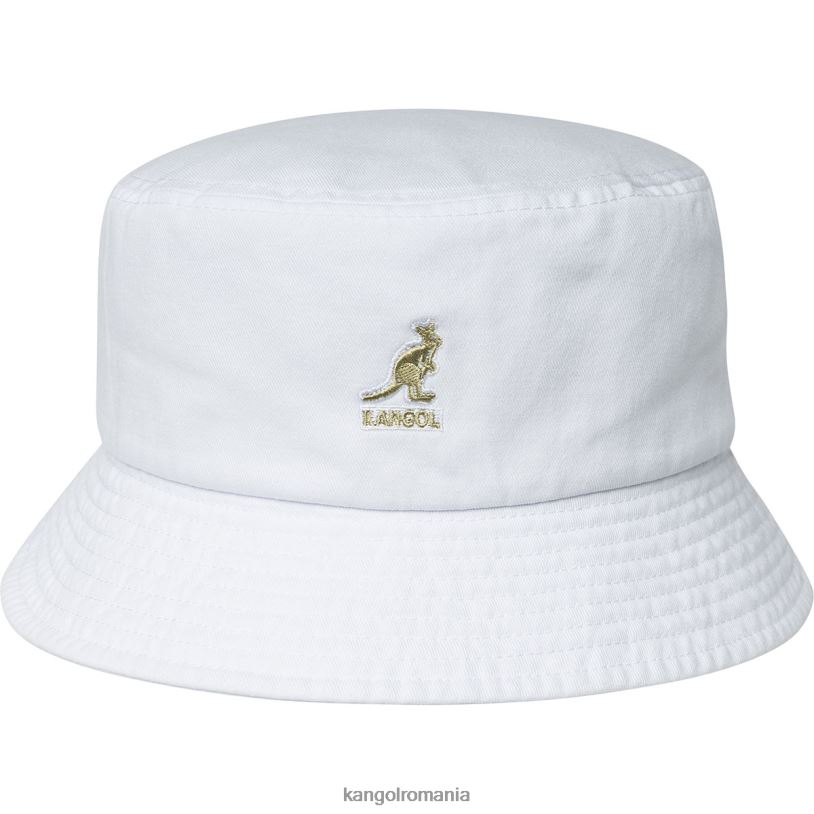 articole pentru cap | Kangol unisex alb pălărie de găleată spălată 0VJ20583