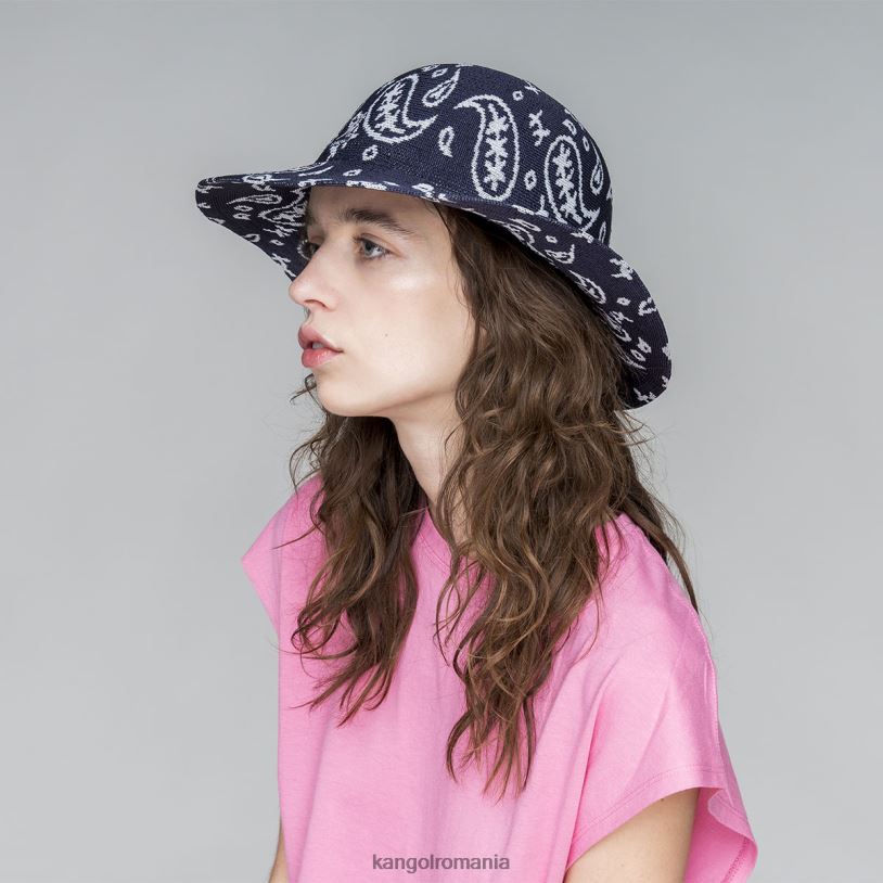 articole pentru cap | Kangol unisex albastru închis/alb paisley cu boruri largi casual 0VJ20659