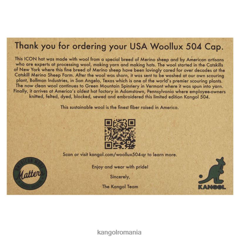 articole pentru cap | Kangol unisex cămilă usa woollux 504 - editie limitata 0VJ20112