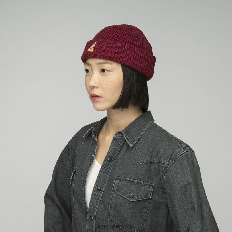 articole pentru cap | Kangol unisex catifea rosie beanie cardinal cu două căi 0VJ20867
