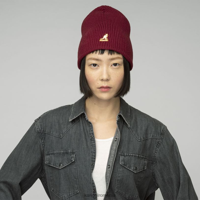 articole pentru cap | Kangol unisex catifea rosie beanie cardinal cu două căi 0VJ20867