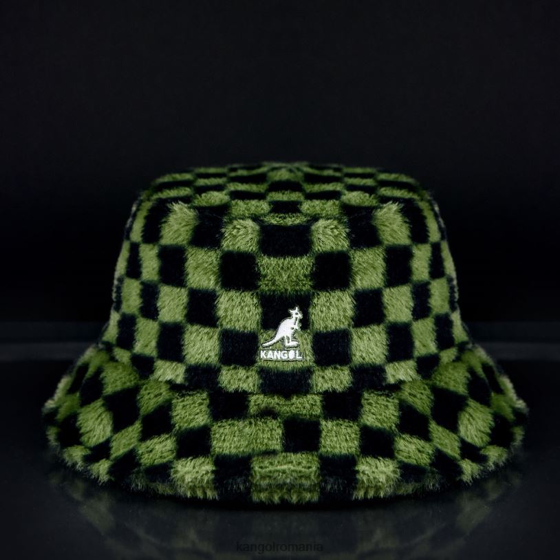 articole pentru cap | Kangol unisex cec de măsline găleată din blană artificială 0VJ20712