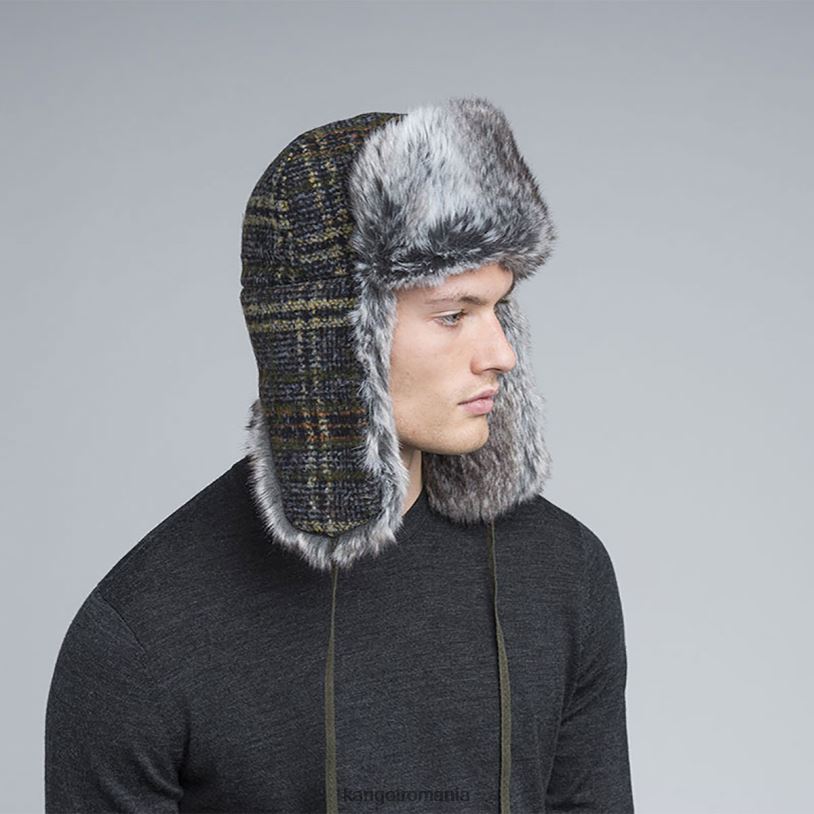 articole pentru cap | Kangol unisex flanel închis la culoare lână ushanka 0VJ20852