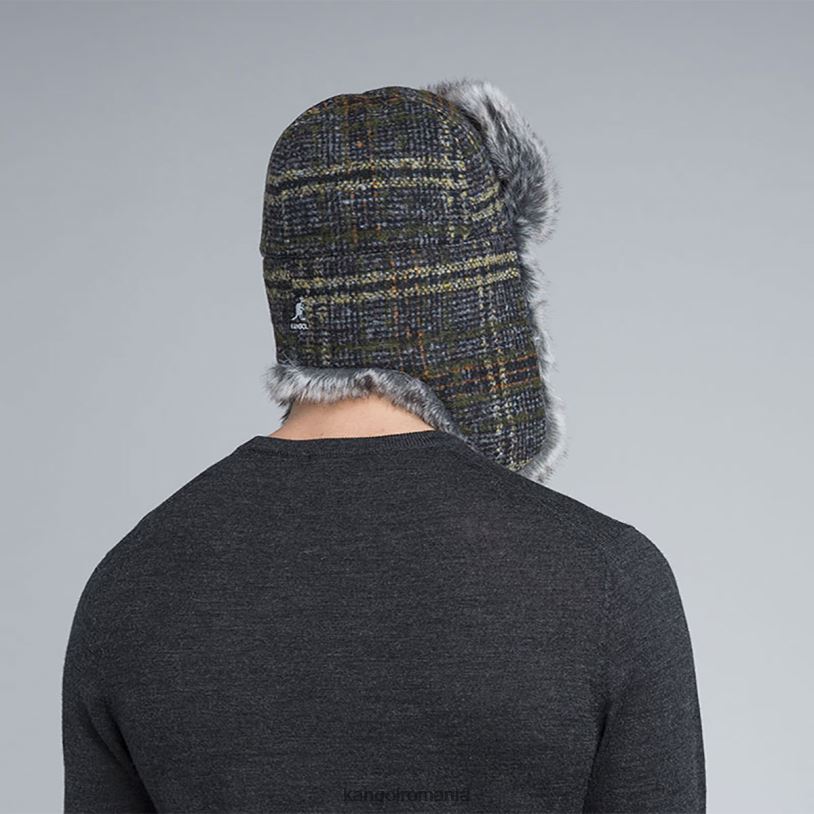 articole pentru cap | Kangol unisex flanel închis la culoare lână ushanka 0VJ20852