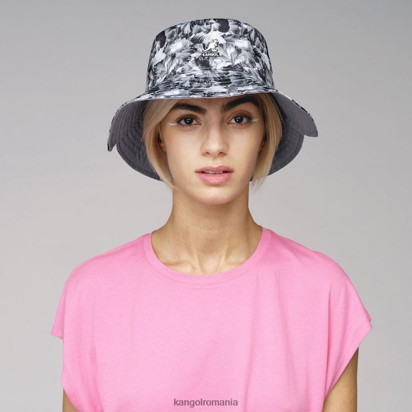 articole pentru cap | Kangol unisex floral negru găleată florală reversibilă 0VJ20456