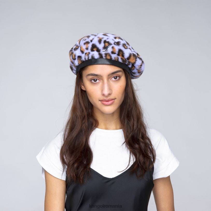 articole pentru cap | Kangol unisex leopard de lavandă beretă din blană artificială 0VJ20406