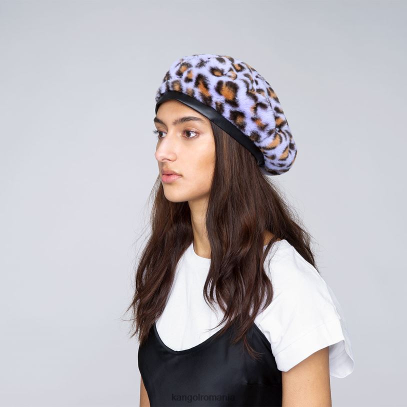 articole pentru cap | Kangol unisex leopard de lavandă beretă din blană artificială 0VJ20406