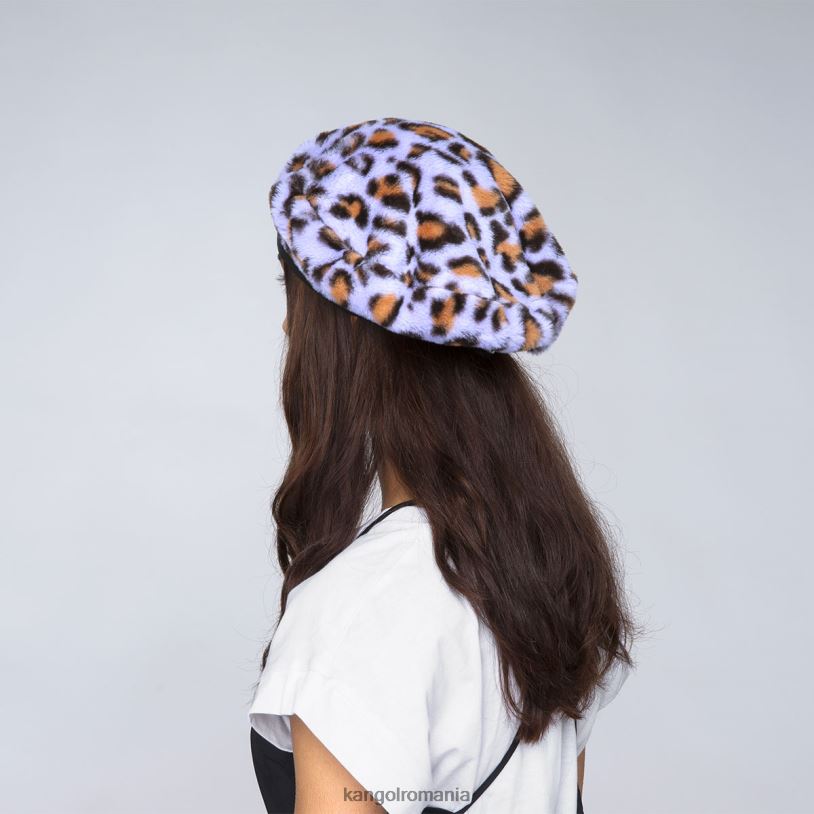 articole pentru cap | Kangol unisex leopard de lavandă beretă din blană artificială 0VJ20406