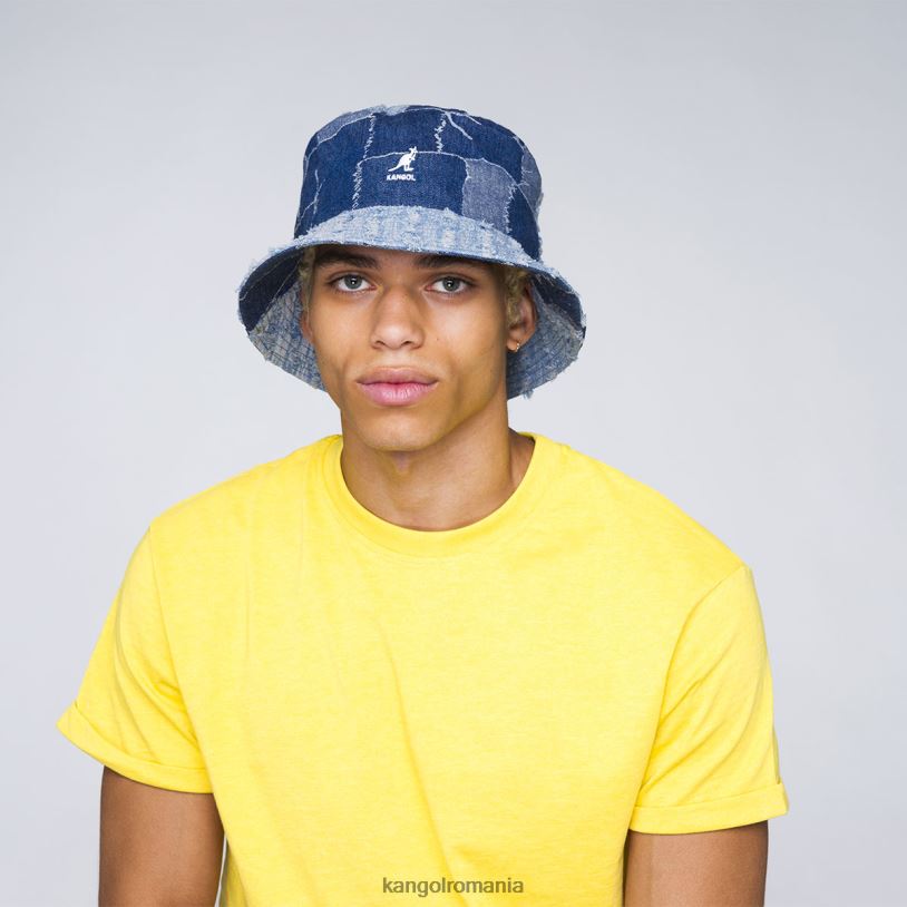 articole pentru cap | Kangol unisex med albastru găleată de denim mash-up 0VJ20503