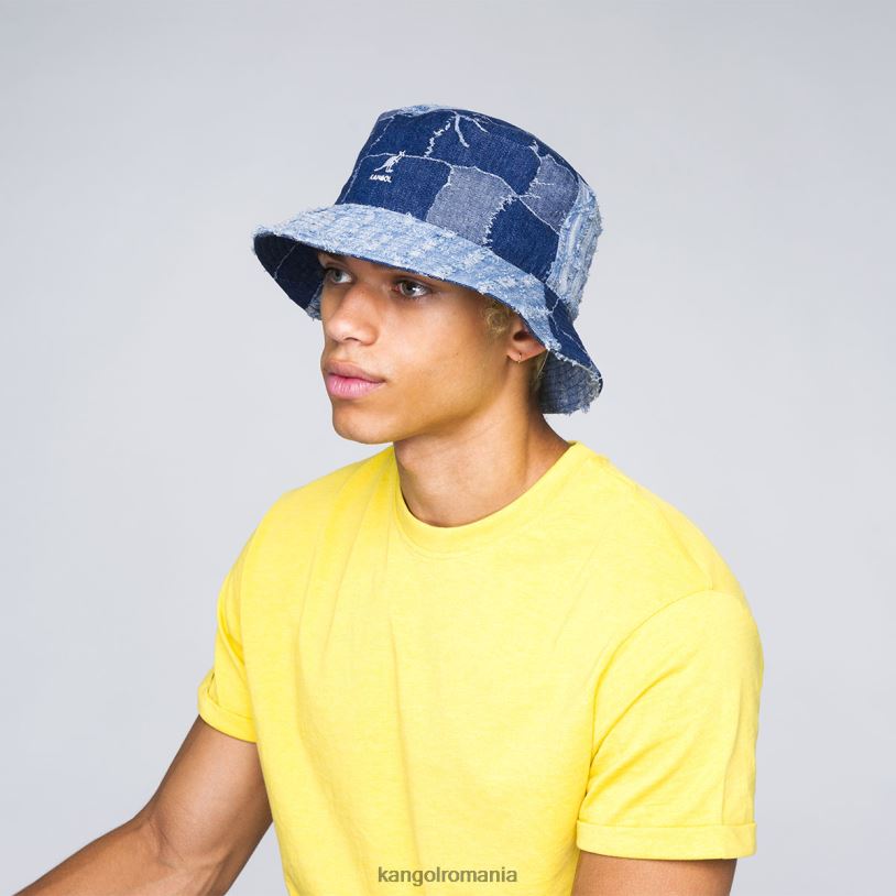 articole pentru cap | Kangol unisex med albastru găleată de denim mash-up 0VJ20503