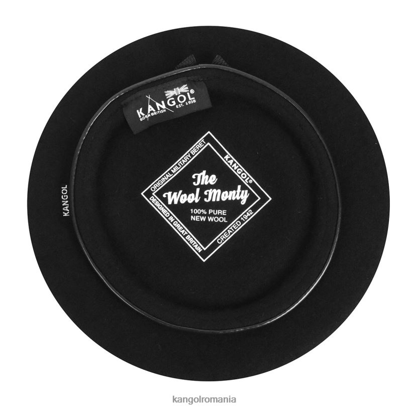 articole pentru cap | Kangol unisex negru beretă de lână monty 0VJ20430