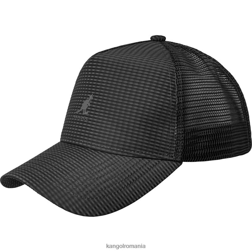 articole pentru cap | Kangol unisex negru camioner cu plasă seersucker 0VJ20283