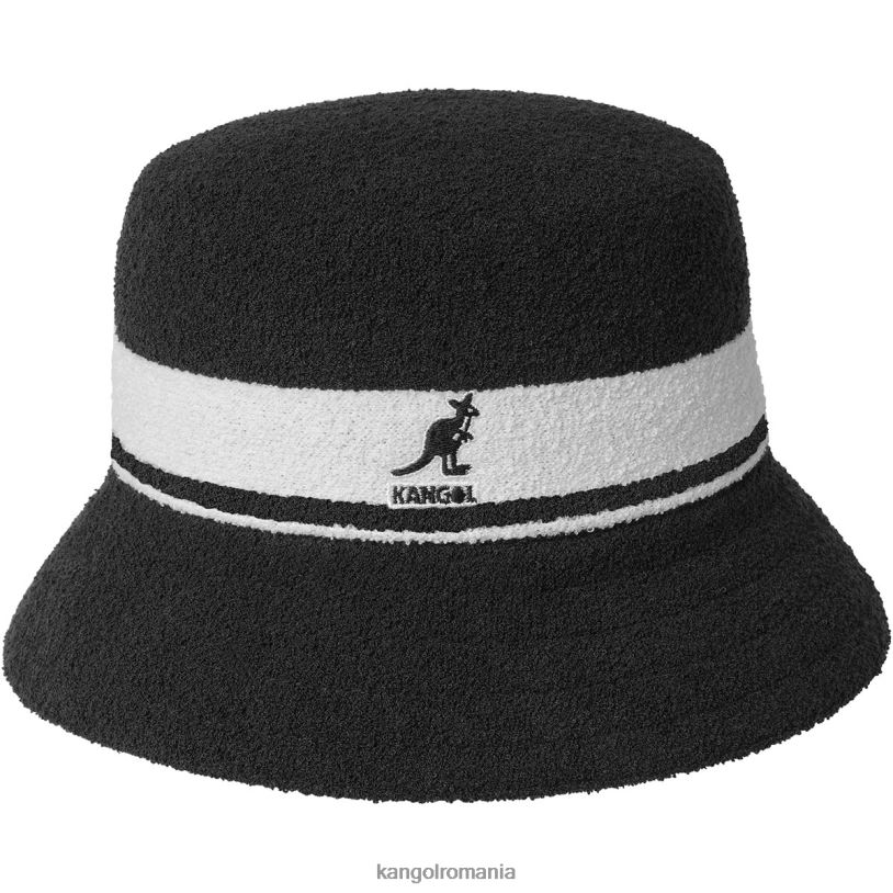 articole pentru cap | Kangol unisex negru găleată cu dungi bermude 0VJ20642