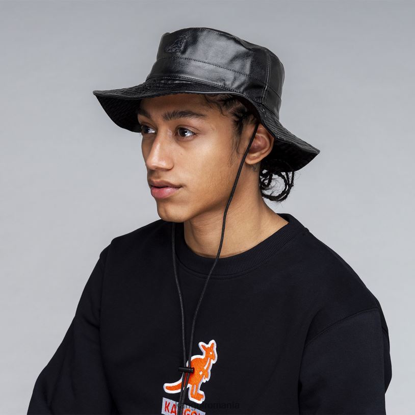 articole pentru cap | Kangol unisex negru găleată reversibilă din imitație de piele 0VJ20544