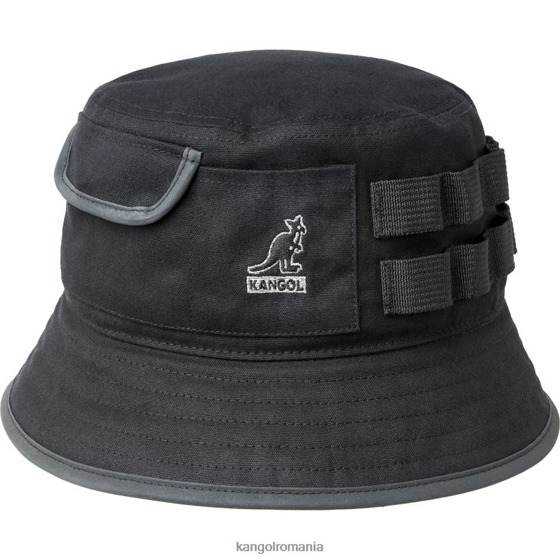 articole pentru cap | Kangol unisex negru găleată utilitare ceară 0VJ20664