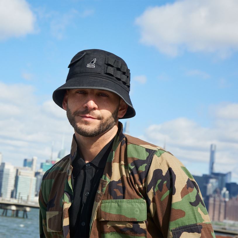 articole pentru cap | Kangol unisex negru găleată utilitare ceară 0VJ20664