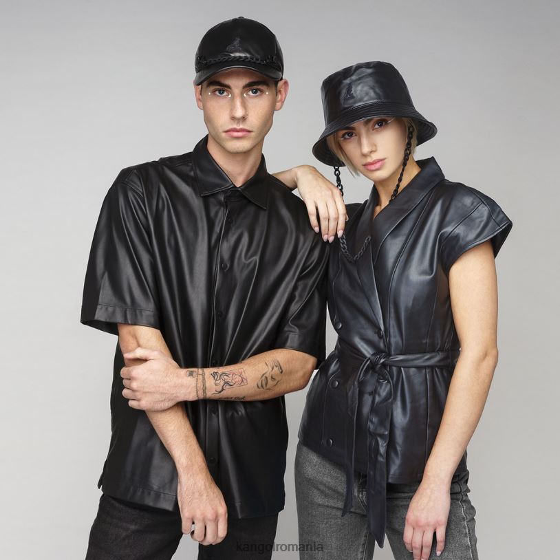 articole pentru cap | Kangol unisex negru lanț de baseball din piele artificială 0VJ20290