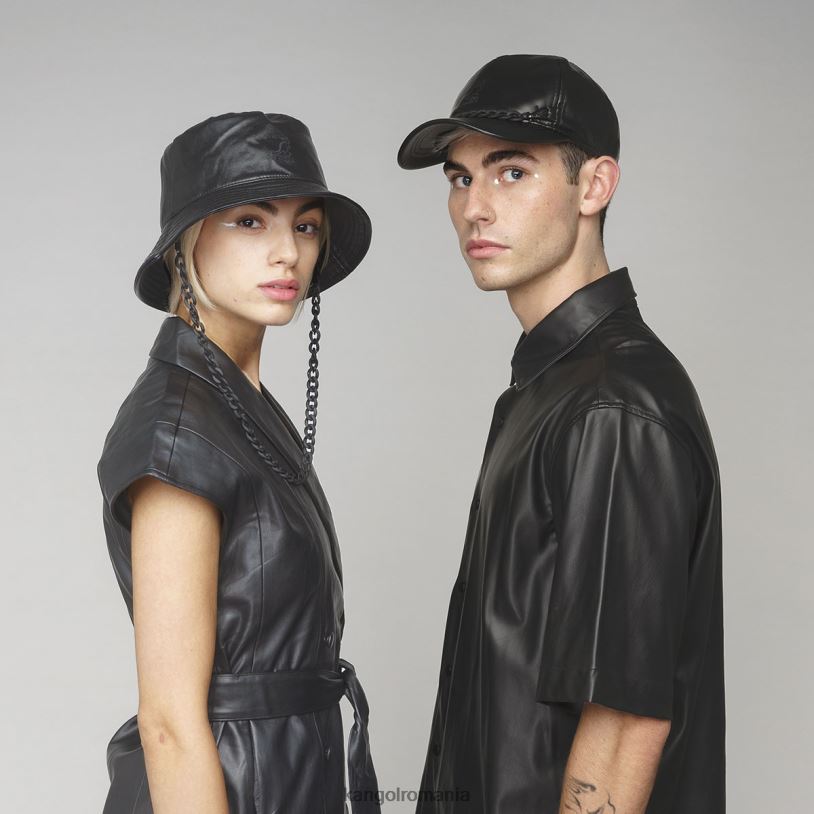 articole pentru cap | Kangol unisex negru lanț de baseball din piele artificială 0VJ20290