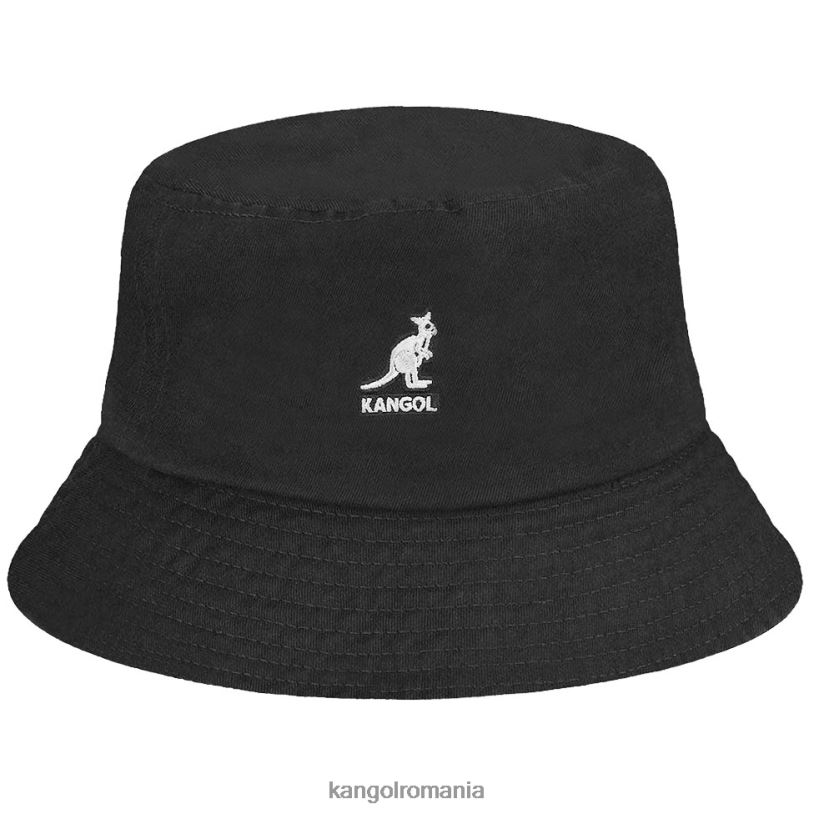 articole pentru cap | Kangol unisex negru pălărie de găleată spălată 0VJ20578