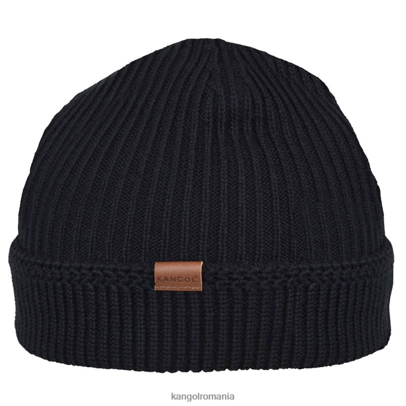 articole pentru cap | Kangol unisex negru squad complet la modă manșetă trage pe 0VJ20822