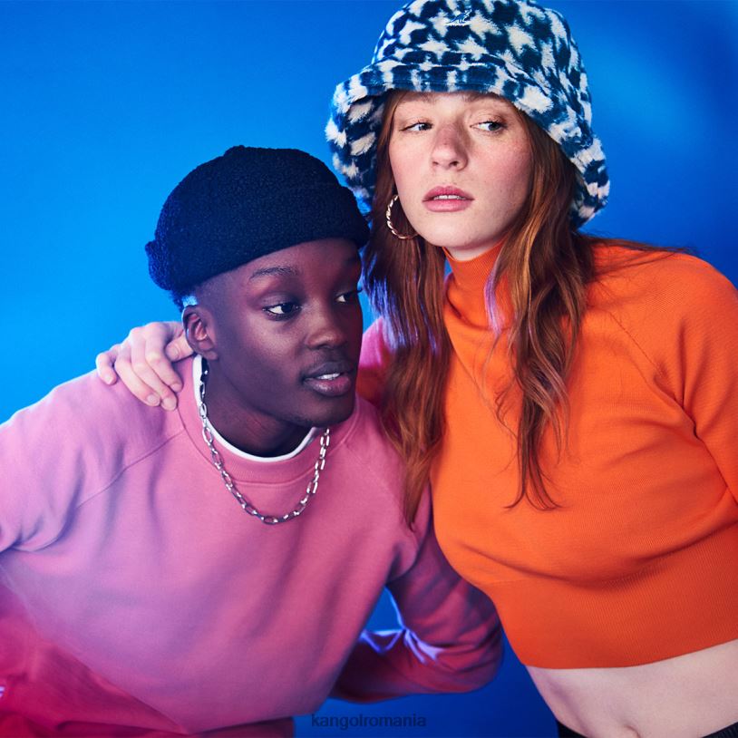 articole pentru cap | Kangol unisex picior de găin albastru găleată din blană artificială 0VJ20709