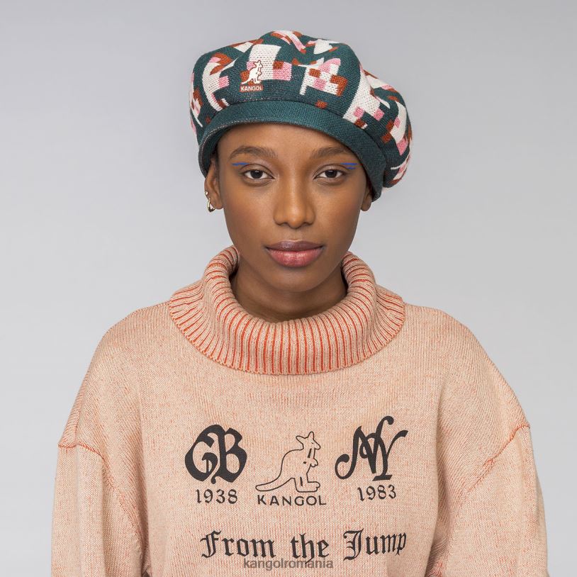 articole pentru cap | Kangol unisex pin/smântână beretă în carouri pixelată 0VJ20399