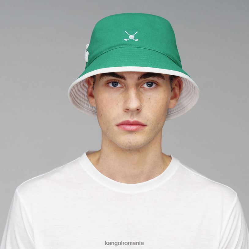 articole pentru cap | Kangol unisex verde/alb găleată reversibilă de golf 0VJ20468