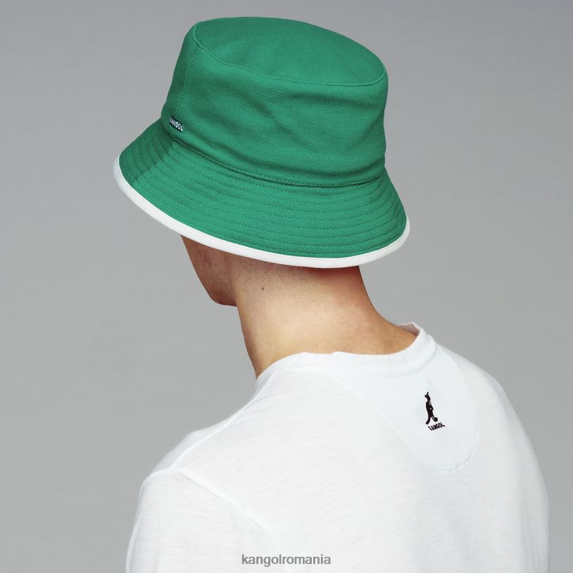 articole pentru cap | Kangol unisex verde/alb găleată reversibilă de golf 0VJ20468