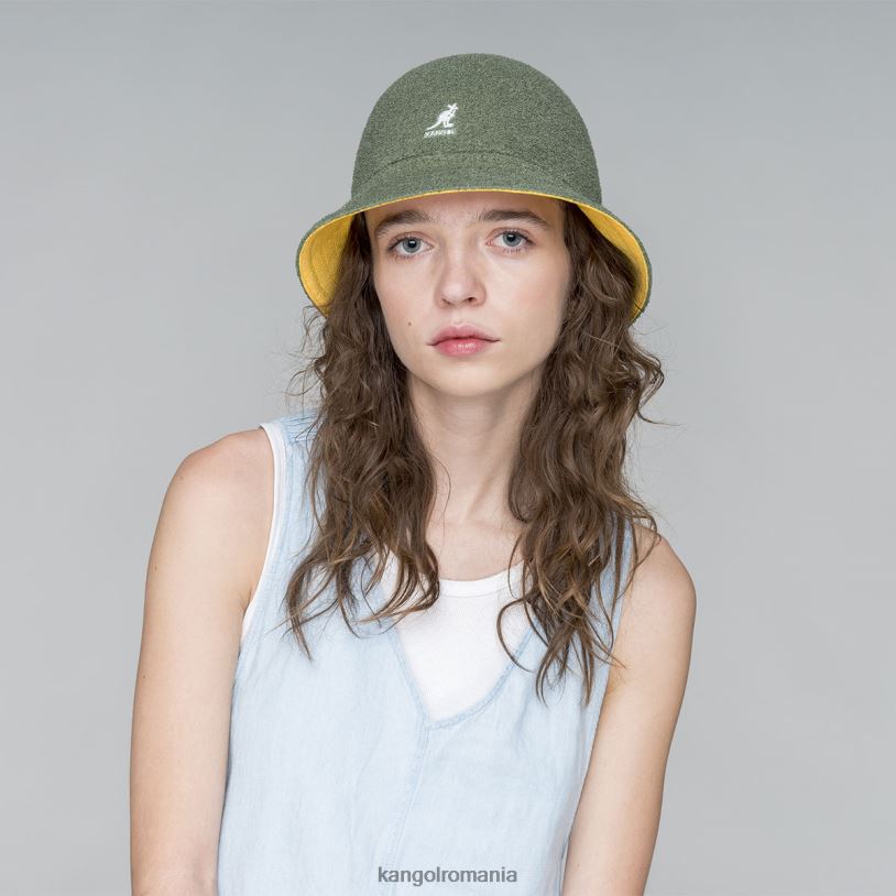 articole pentru cap | Kangol unisex verde ulei/caisă caldă flip it reversibil casual 0VJ20507