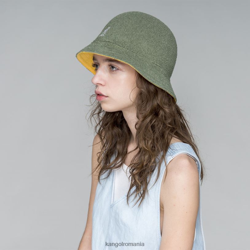 articole pentru cap | Kangol unisex verde ulei/caisă caldă flip it reversibil casual 0VJ20507