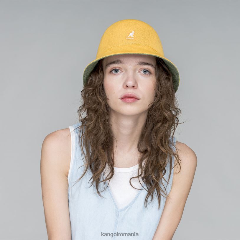 articole pentru cap | Kangol unisex verde ulei/caisă caldă flip it reversibil casual 0VJ20507