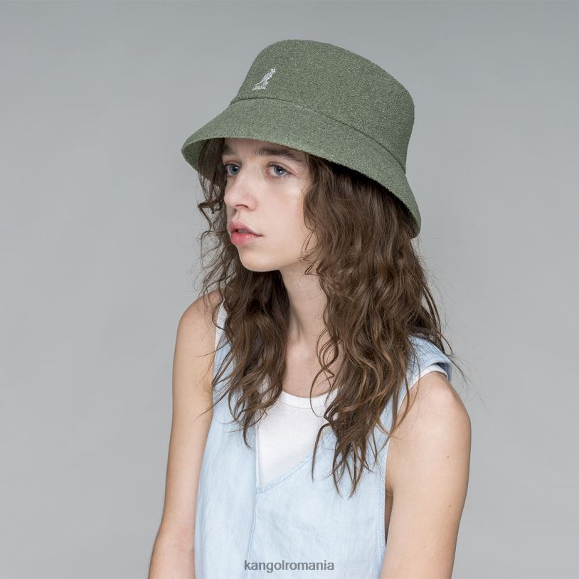 articole pentru cap | Kangol unisex verde ulei găleată pentru bermude 0VJ20624