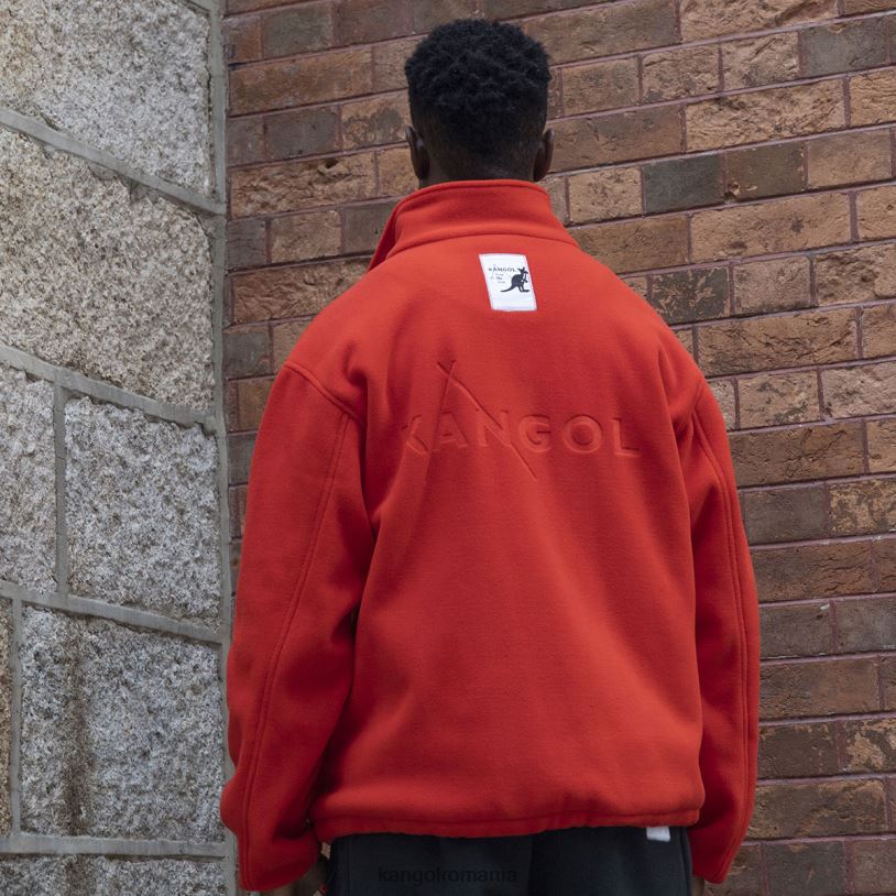 îmbrăcăminte | Kangol unisex stacojiu flacără jachetă fleece cu fermoar 0VJ201233