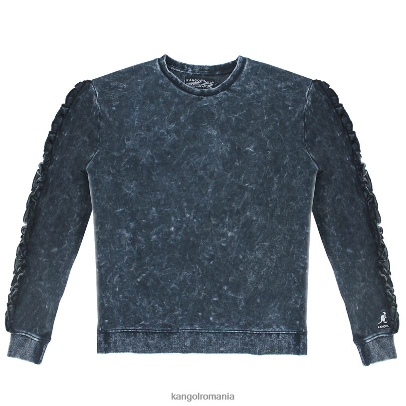 îmbrăcăminte | Kangol femei frumusete neagra popover cu volan de spălare cu acid 0VJ201174