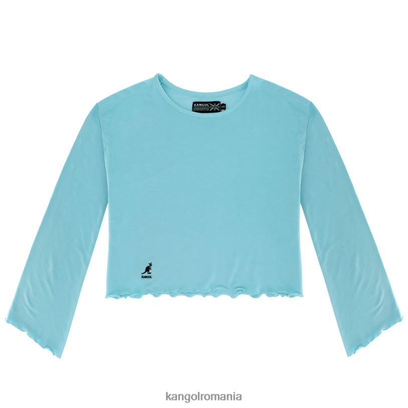 îmbrăcăminte | Kangol femei turcoaz tanager crop top cu volane 0VJ201226