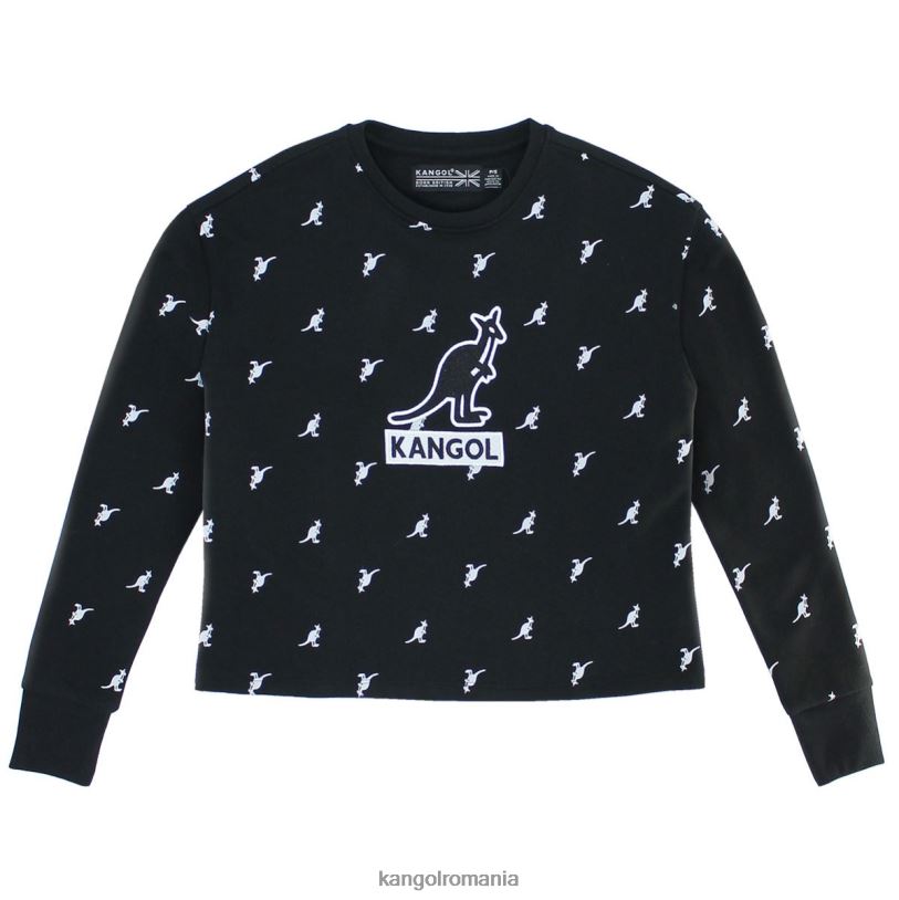 îmbrăcăminte | Kangol unisex negru aop crop popover 0VJ201090