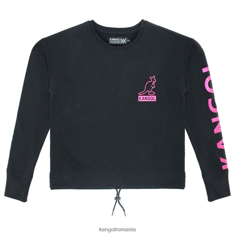 îmbrăcăminte | Kangol unisex negru popover crop de folie 0VJ201219