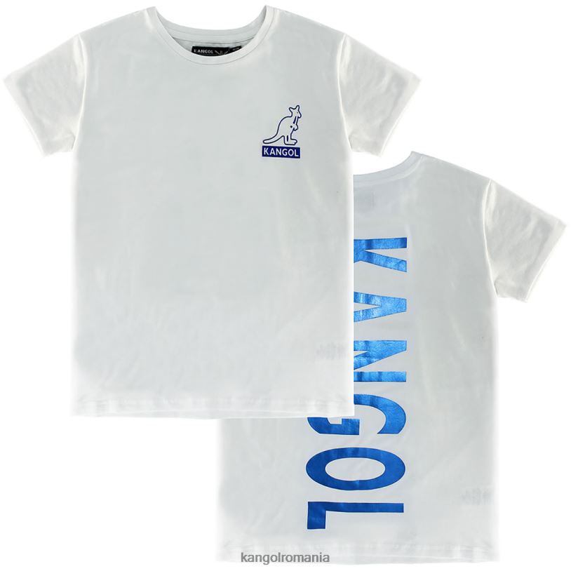 îmbrăcăminte | Kangol unisex alb/indigo tricou cu mânecă scurtă din folie 0VJ201215