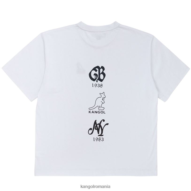 îmbrăcăminte | Kangol unisex alb tricou cu logo la spate 0VJ201237