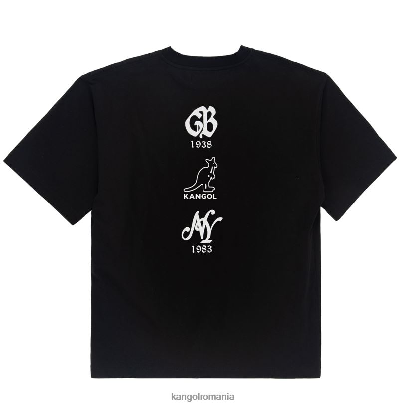 îmbrăcăminte | Kangol unisex jet negru tricou cu logo la spate 0VJ201238