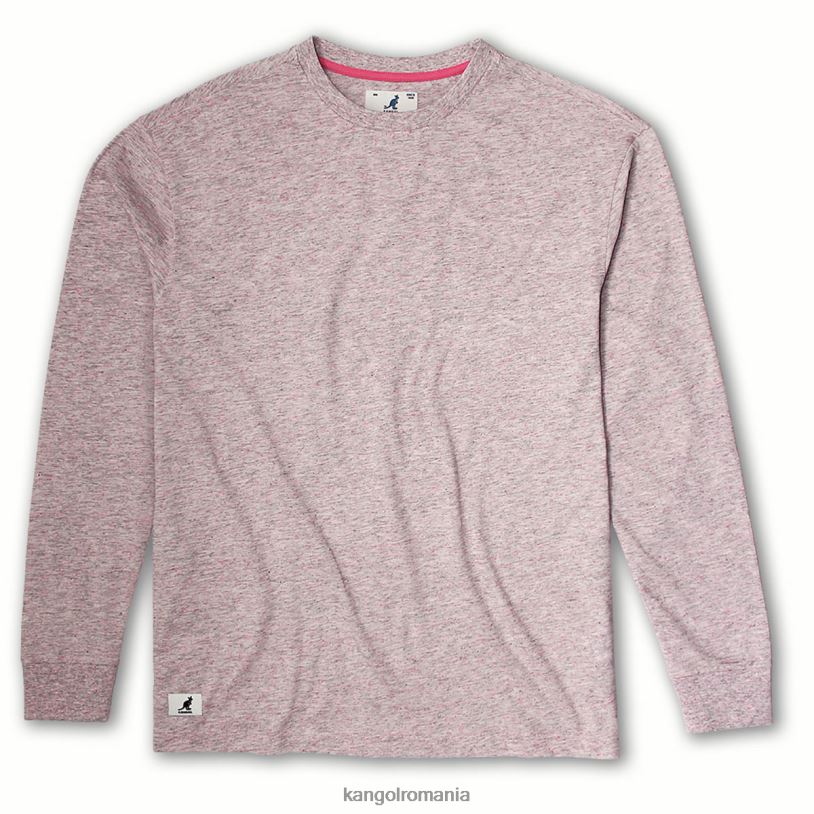 îmbrăcăminte | Kangol unisex roz tricou cu maneca lunga cu efect de in 0VJ201239