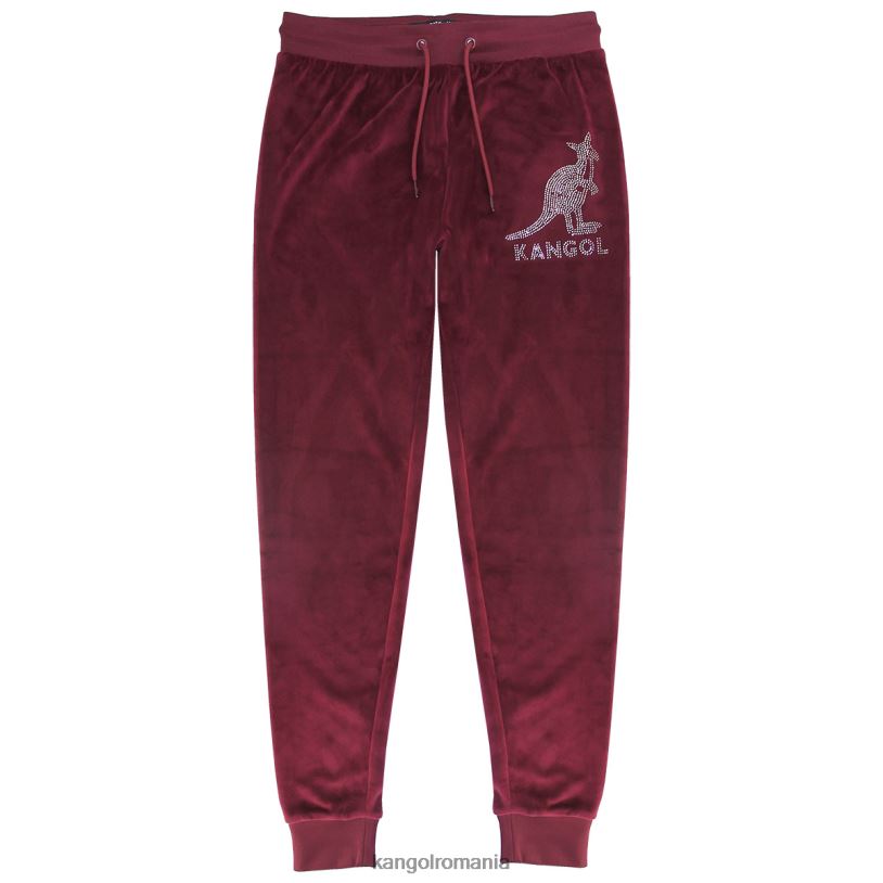 pantaloni | Kangol femei maro pantaloni de jogging din velur cu cristale 0VJ201044