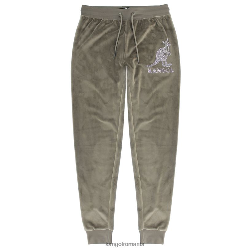 pantaloni | Kangol femei morel pantaloni de jogging din velur cu cristale 0VJ201045