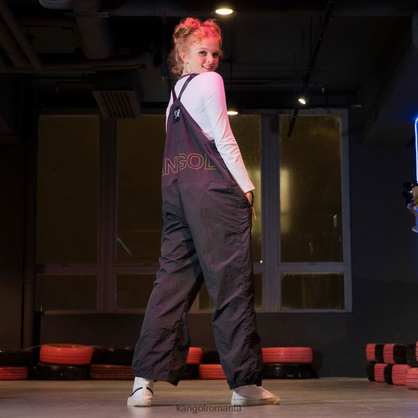 pantaloni | Kangol unisex negru salopete din lumea asta 0VJ20996